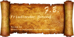 Friedlender Botond névjegykártya